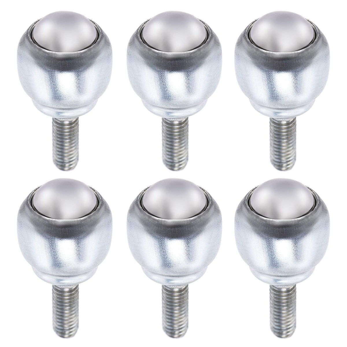 Ball Transfer Bearing Unit 12mm 17Lbs Carbon Steel Bolt-Fixing Type for Transmission Pack of 6