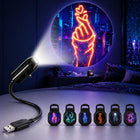 LinkMejor Finger Heart Projector Night Light 2-in-1 USB Mini LED Projection