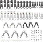 #3#5#8 Zipper Repair Kits, 84Pcs - 39Pcs Metal Zipper & 30Pcs U Shape Top Stops &15Pcs Bottom Stoppers for Bags Coats Zippers Replacing
