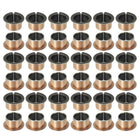40Pcs Flanged Sleeve Bearing, 16mm Bore x 18mm OD x 12mm Length, 24 x 1.0mm Flange Dia x t Sintered Bronze Bushings Self-Lubricating Bearings for Industrial Equipment