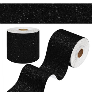 LinkMejor Zwart Glitter Wandkleurrand Rol Schitterende Aankondigingsbordranden
