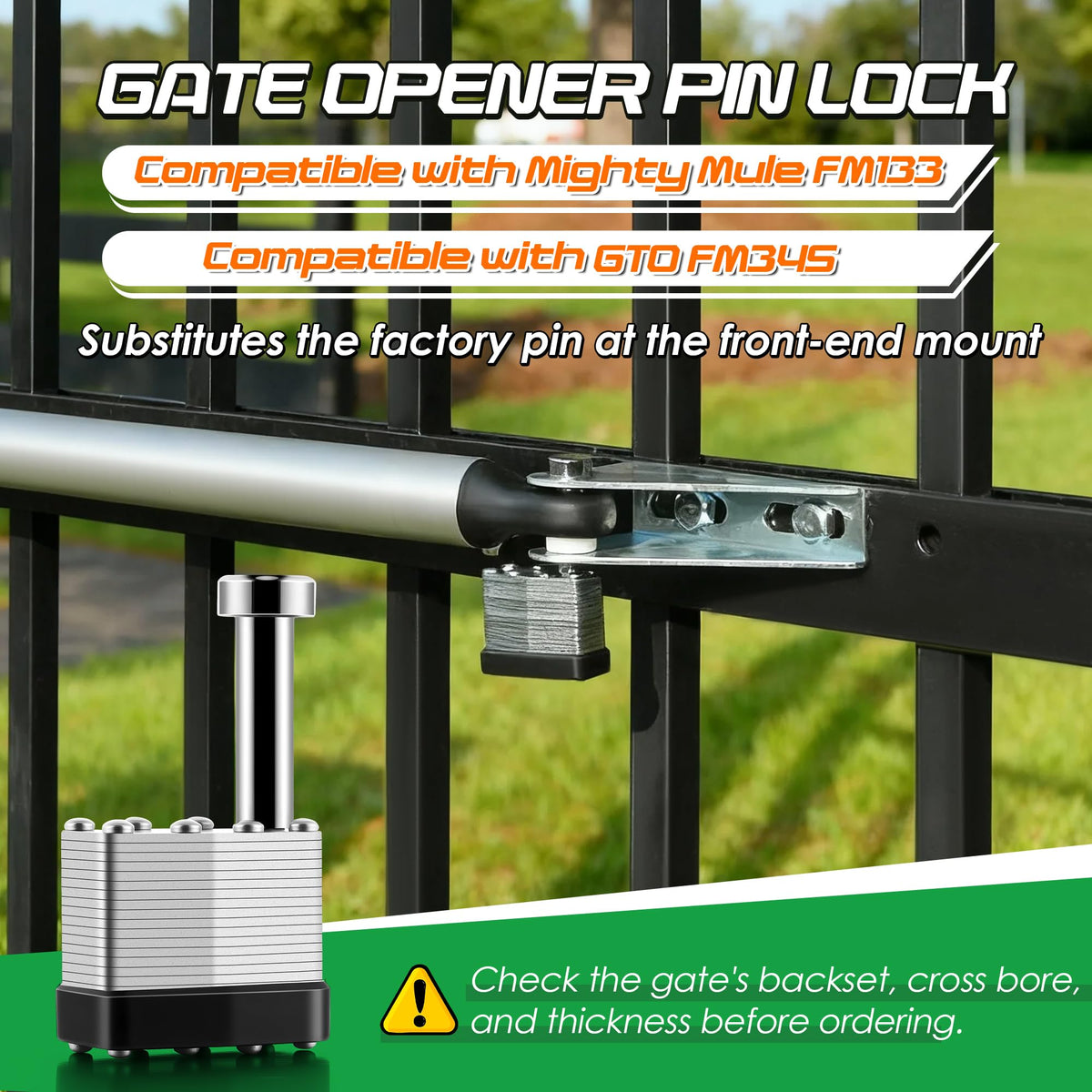 LinkMejor 2 Pack Gate Operator Security Pin Lock, Nero