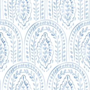 LinkMejor Peel and Stick Wallpaper Modern Wall Paper Boho Contact Paper Removable Wallpaper Peel and Stick Blue and White Self-Adhesive for Bathroom Bedroom Kitchen Wall Decor 17.3" x 118"