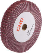 150mm x 25mm 320 Grit Non-Woven Polishing Burnishing Wheel Abrasive Cloth Nylon Wire Drawing Flap Wheel for Stainless Steel Metal Red