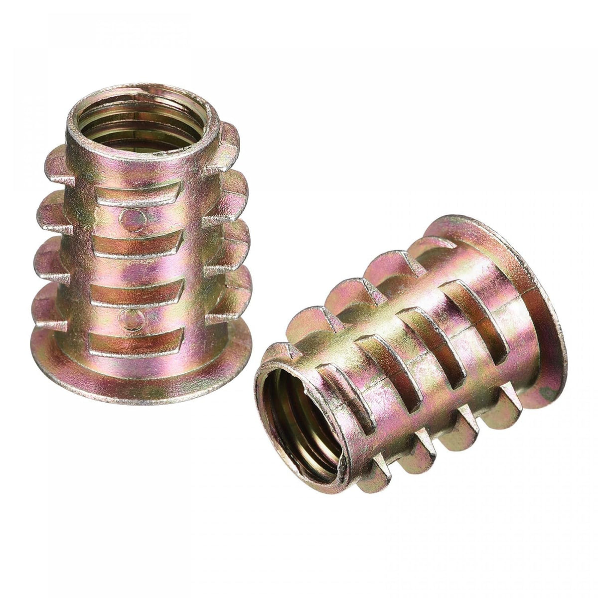 M10x20mm Furniture Screw-in Nut Zinc Alloy Threaded Insert Nuts for Wood 12pcs