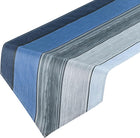 Table Runner 72" x 13", Retro Cotton Linen Table Runner, Blue & Grey