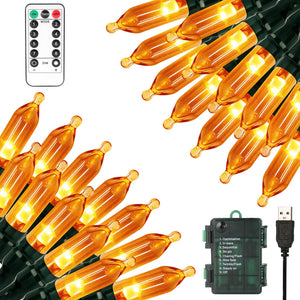 LinkMejor 33Ft 100LED Batteridrevne Halloween Gadebelysning