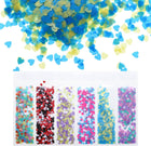 Holographic Chunky Glitters, 6 Colors Chunky Glitters Resin Epoxy Accessories Crafts Sequins Decor, Heart Chunky Glitters Flakes for Hair Nail Art, Sparkle at Party/Festival