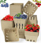 30 Pack Natural Pulp Fiber Berry Basket, Molded Produce Vented Basket Kitchen Supplies for Strawberry Blueberry Raspberry, fruit baskets,berry containers,strawberry basket,berry,farmers market stand