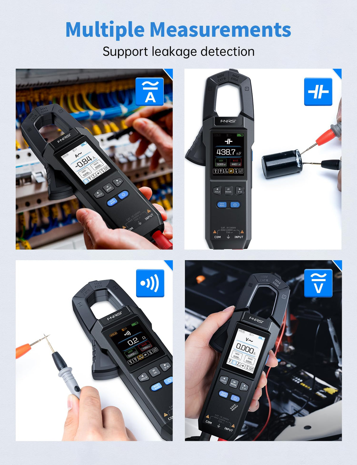 LinkMejor Mètre à Coupes DMC-100 9999 Comptes TRMS, 600A Mètre AC/DC Ampère