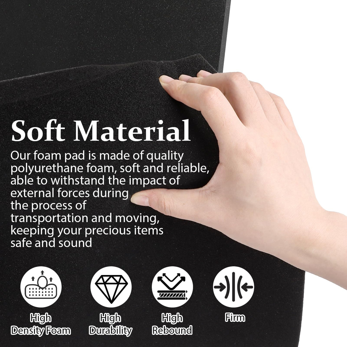 LinkMejor Polyuretan Skumplader, Sort, 16 x 12 x 1 Tomme, 2 stk