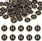LinkMejor Letter Charm, Enamel Letter Pendants, Alphabet Pendants Double Sided Beads Charm for DIY Bracelet Necklace Pendants Earring Jewelry Making