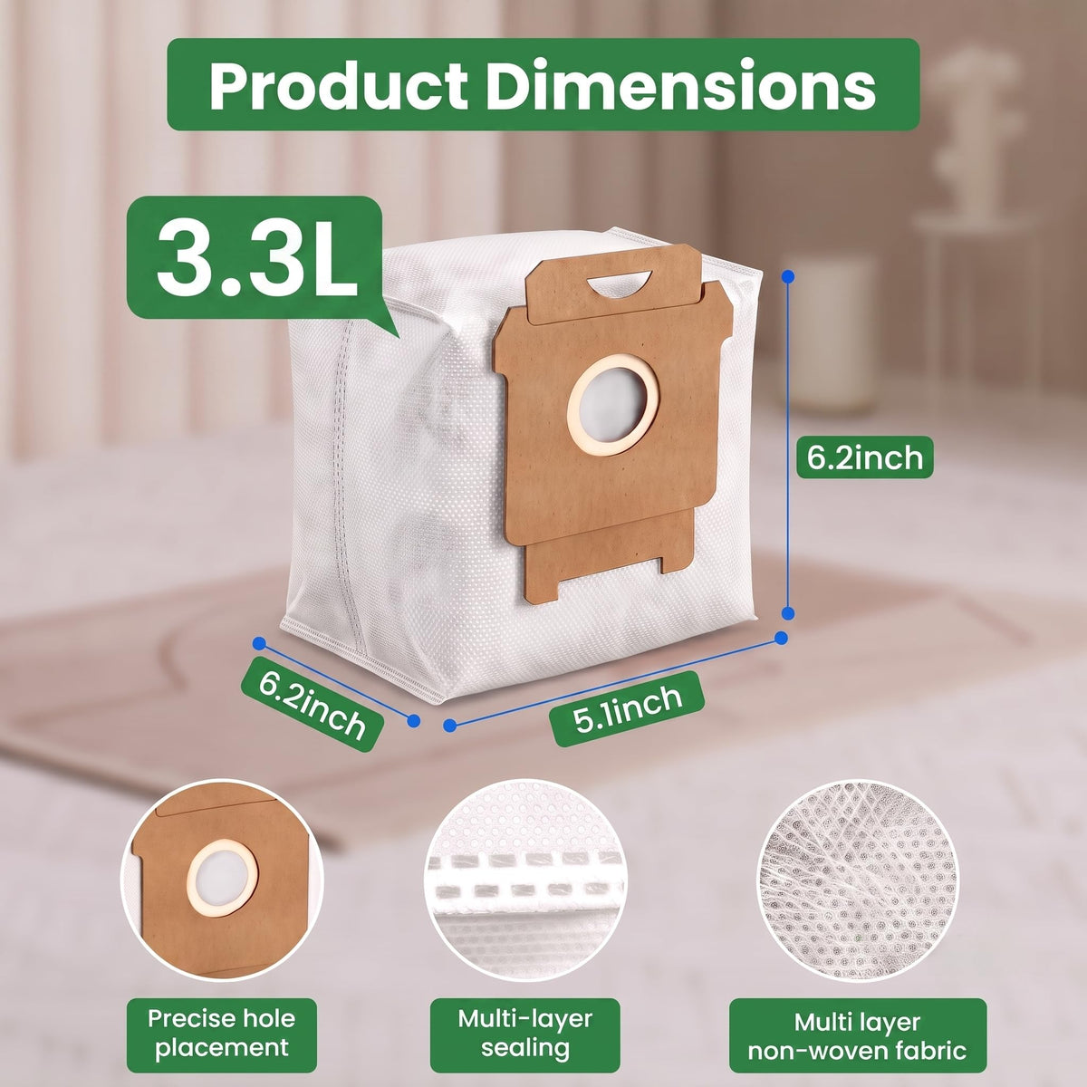 LinkMejor 20 Pack Replacement Dirt Disposal Bags for iRobot Roomba105X,104,105,Plus 405,505,504,705 Vac,415X,705X, Vacuum Bags for Roomba Clean Base Models i1+,i3+,i4+,i5+,i7+,i8+, Combo10 j8+, j9+,s9