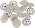 20Pcs Fabric Cloth Covered Button, 15mm 24L Metal Shank Round Sewing Buttons Fabric Covered Button for Coat Dress Sweater Hats Crafts Making, Khaki