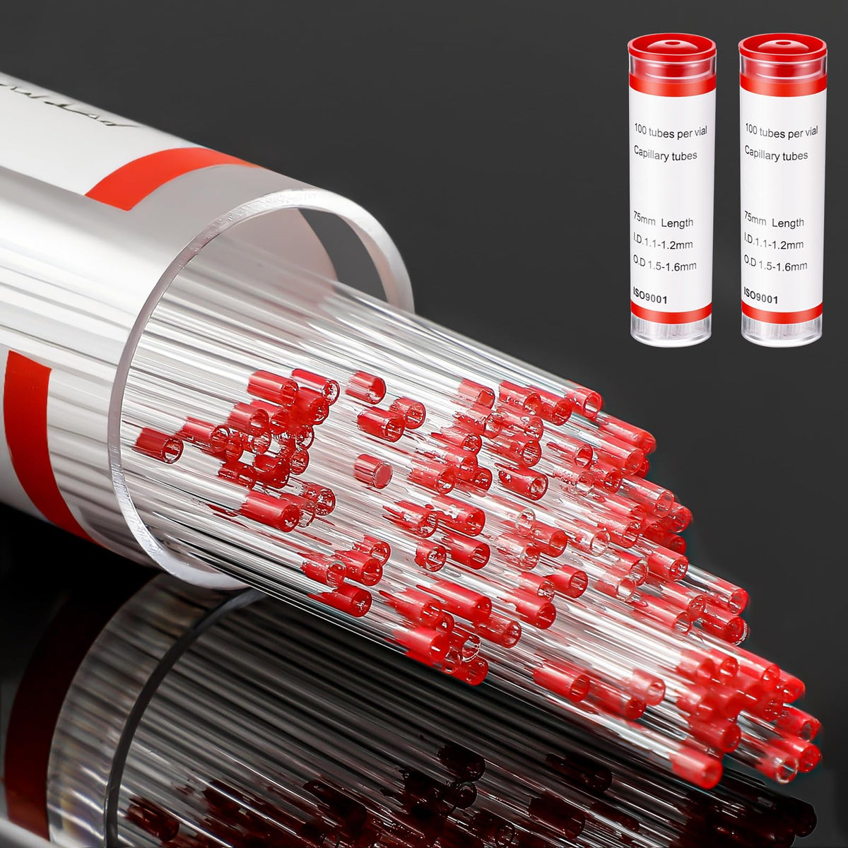 LinkMejor 200 Pcs Tubes Capillaires en Verre 75 mm