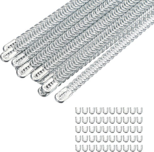 12Pcs Spiral Metal Corset Boning, 14x2.8 Inch Carbon Steel Boning Precut Steel Boning Tips with 50 Pcs Cap Head for Corset Gown Costumes Crafts Sewing