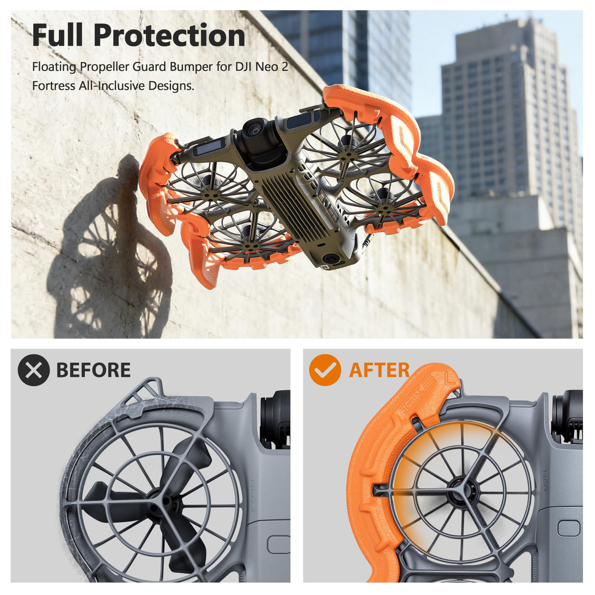 LinkMejor Propeller Guard for DJI Neo 2, Orange