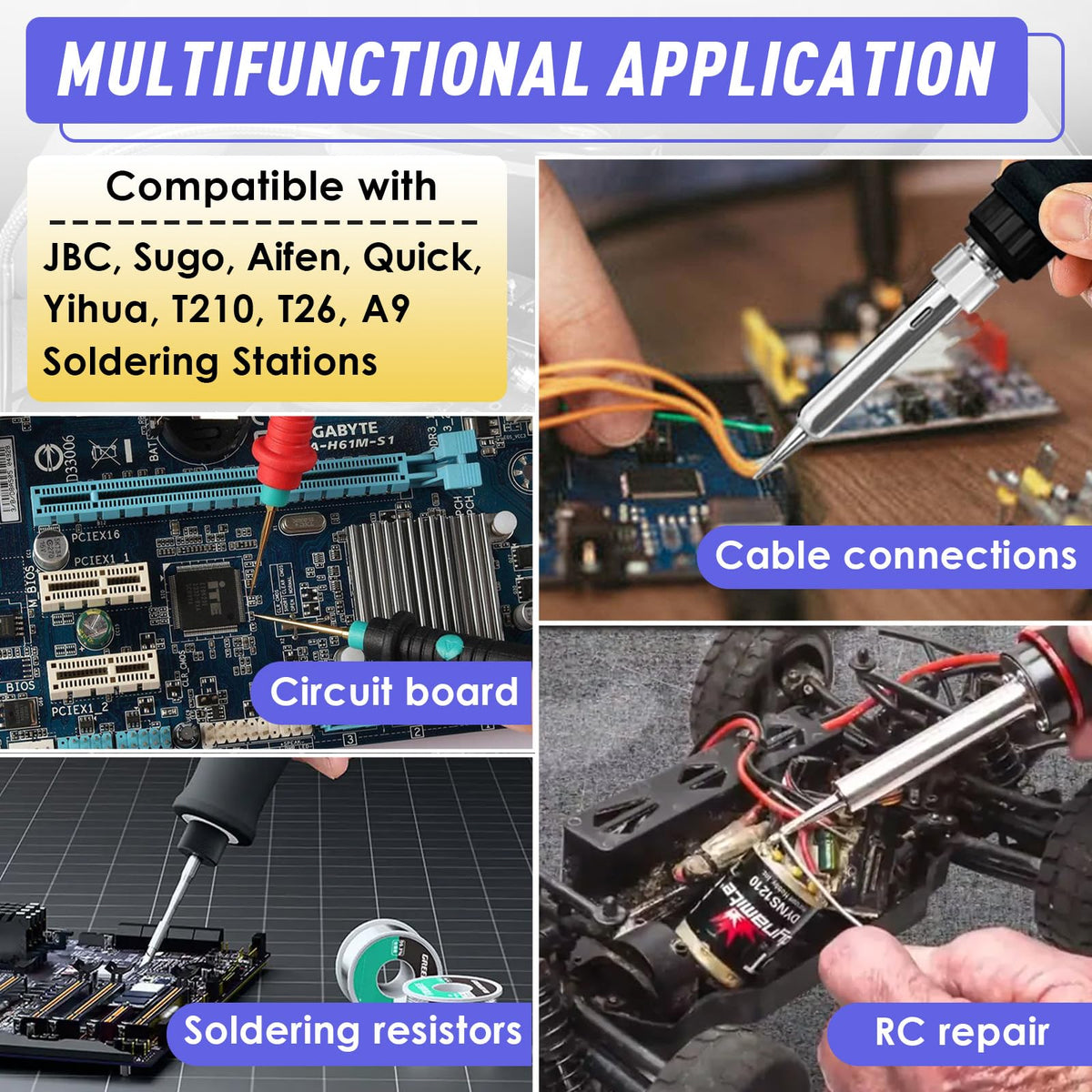 6 قطع C210-K/I/IS أجزاء استبدال مبراة اللحام متوافقة مع JBC/Sugo