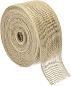 Burlap Fabric Ribbon, 1.38 Inch 11 Yards Natural Fabric Burlap Jute Ribbon for Christmas DIY Crafts Party Home Decor