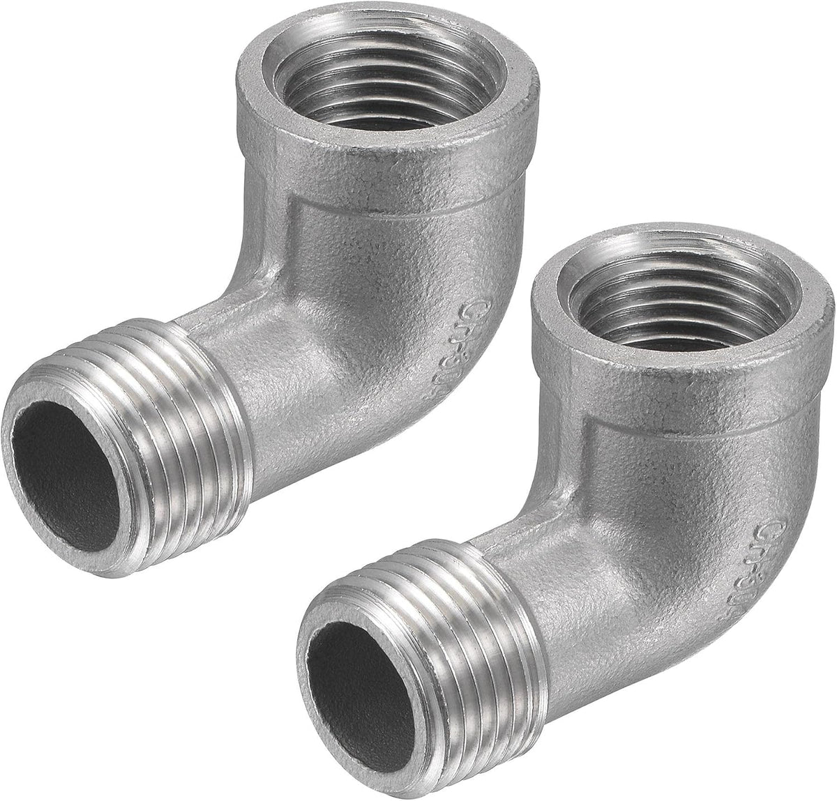Pipe Fitting Elbow 1/2 NPT Male to Female Thread Hose Connector Adapter, 304 Stainless Steel Pack of 2