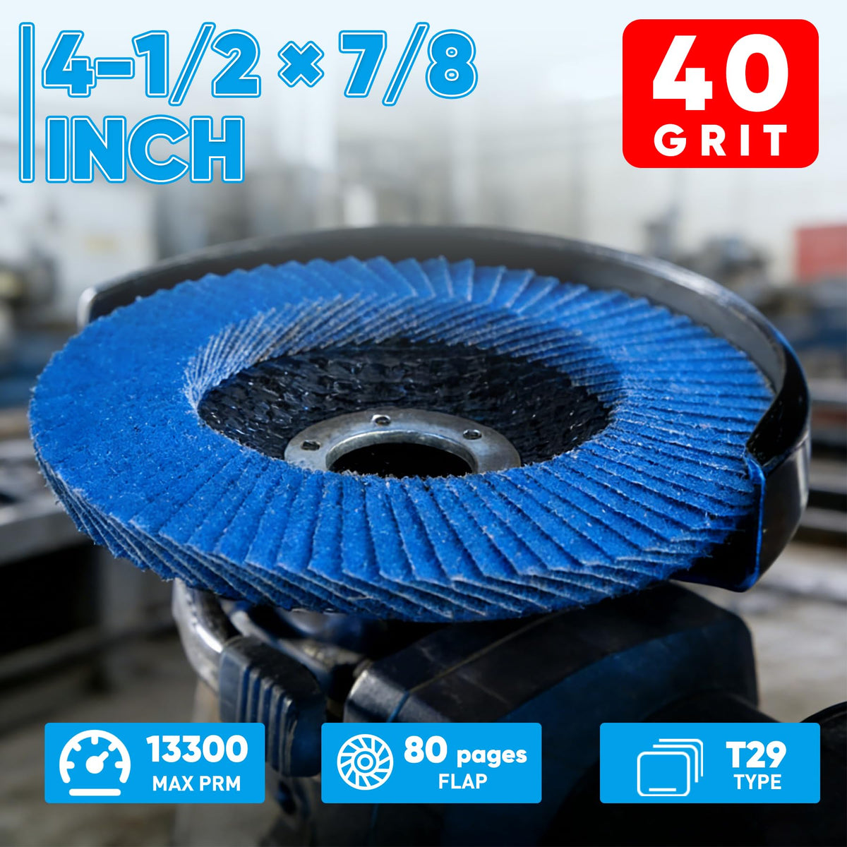 Flap Discs 4 1/2 für Winkelschleifer, 40 Körnung Schleifdisc Type 29, 12er Pack