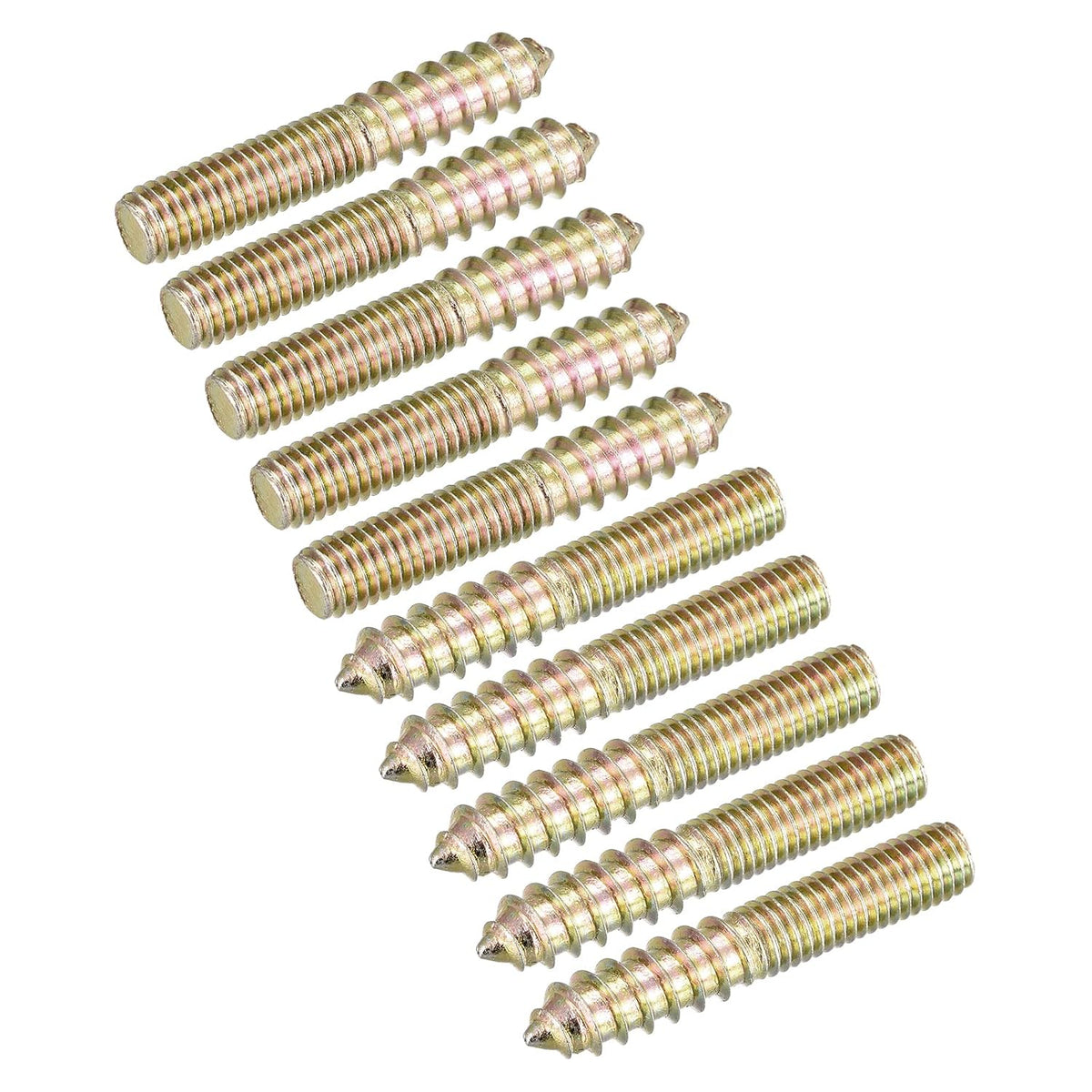 M8x50mm Hanger Bolts, 12pcs Double Ended Thread Dowel Screws for Wood Furniture