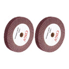 2pcs 150mm x 25mm 320 Grit Non-Woven Polishing Burnishing Wheel Abrasive Cloth Nylon Wire Drawing Flap Wheel for Stainless Steel Metal Red