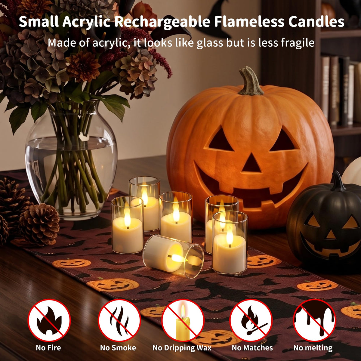 LinkMejor Rechargeable Flameless Candles with Timer Remote