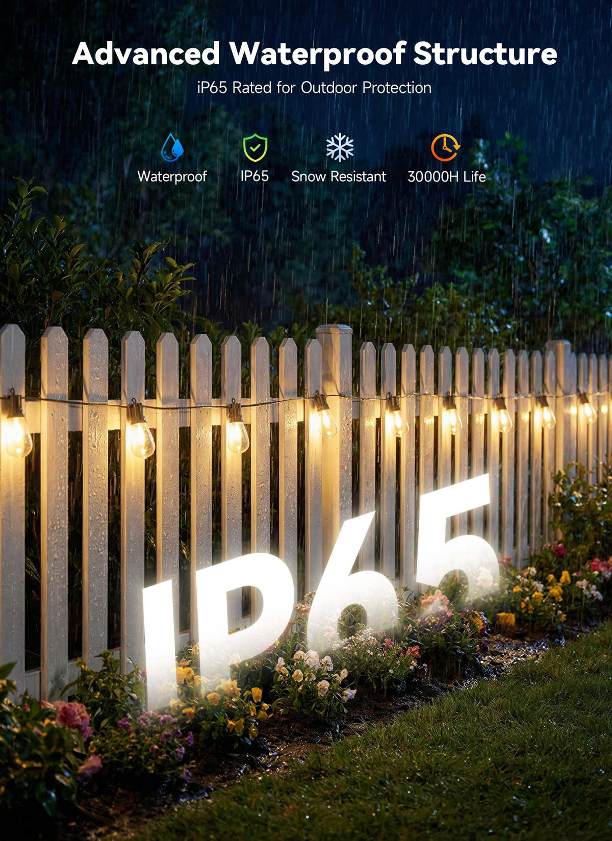 LinkMejor 101FT Buiten String LED Terrasverlichting Waterdicht Breekbestendig