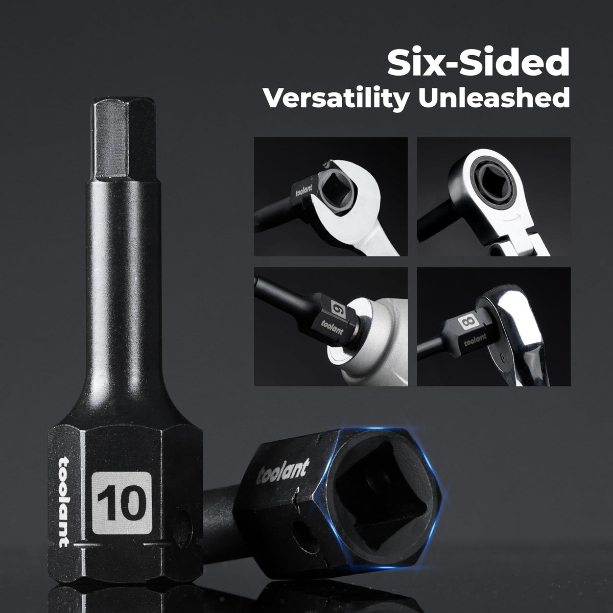 Enchufes de hexagón de impacto de 1/2 pulgada, 2 piezas, con conectores LinkMejor 1/2-Inch Drive 1/2-Inch Impact Hex Bit