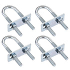 Round U-Bolts 4 Sets 0.98"(25mm) Inner Width 90mm Length Steel M8 with Nut, Plate
