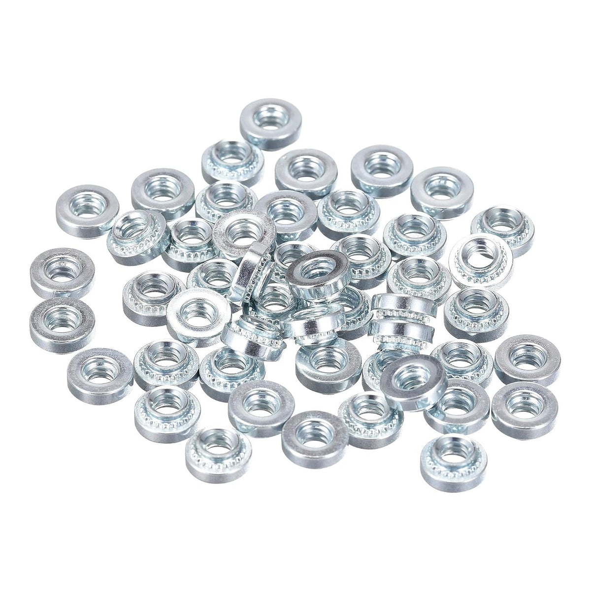 Self -Clinching Nuts,#6-32 x 0.12-Inch Carbon Steel with Zinc Plating Rivet Nut Round Head Steel Metal Sheet Mounting Hardware Fastener 100pcs