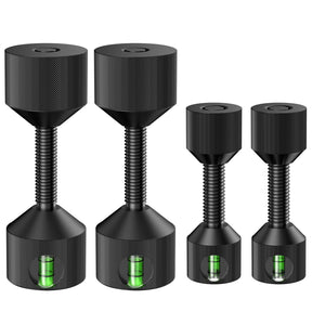 LinkMejor 4 Pcs Flange Two Hole Pin - 1-1/8” Two Hole Alignment Pins & 1-5/8” Detachable Flange Double Hole Pins Built-in Level Aluminum 2 Hole Flange Alignment Pin with Anodized Oxide Black Finish