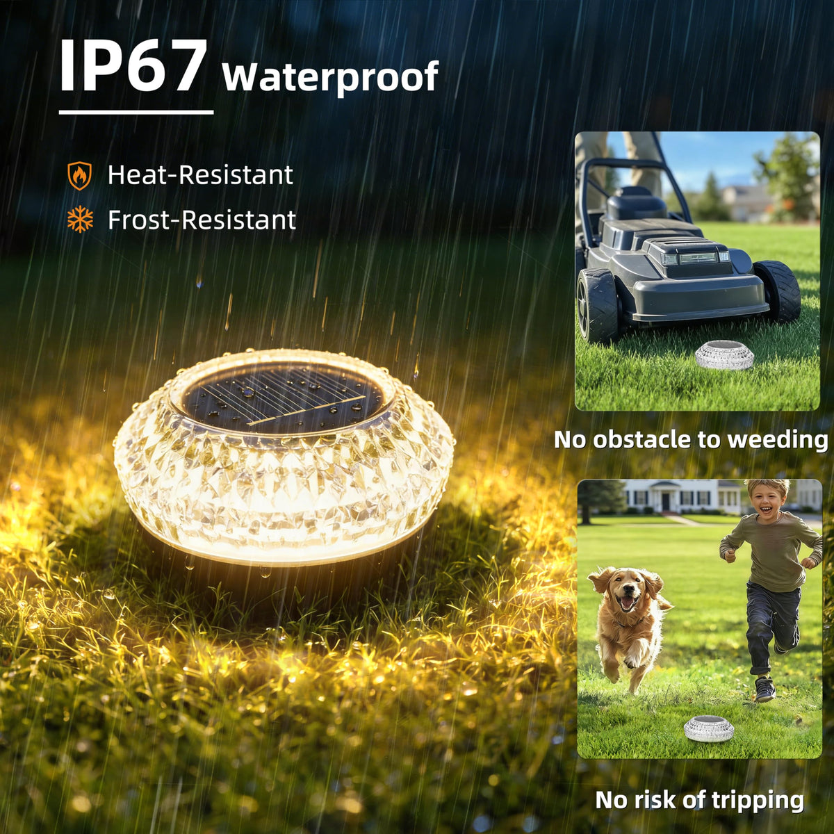 LinkMejor Solar Ground Lights Outdoor, 12 pezzi per lampade solari per sentieri