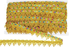 15 Yards 0.9 Inch Metallic Lace Trim Lace Ribbon Decorated Gimp Trim Braid Trim Strip Paillette Sequins Ribbon Trim for DIY Crafts Sewing, Gold