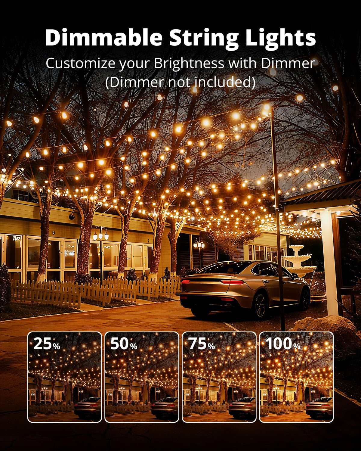 VIPAR Luminisuri Outdoor, 100FT ST38 Lămpi de Grădină IP65, Apărezibile pentru Exterior