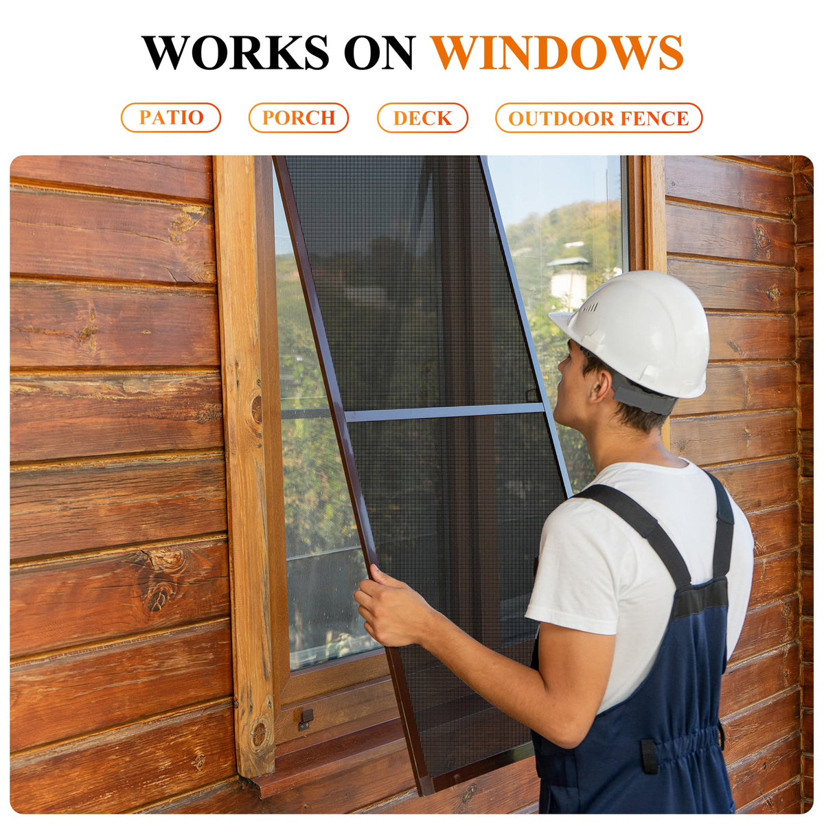 LinkMejor Haustierfester Fenster- und Tür-Schutzgitter-Ersatzgitter, 48" B x 99" L, Schwarz