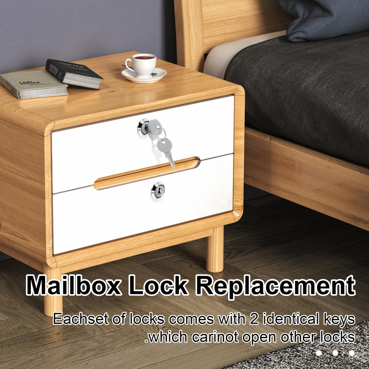 A Set Silver Universal Stainless Toolbox Locks with Keys