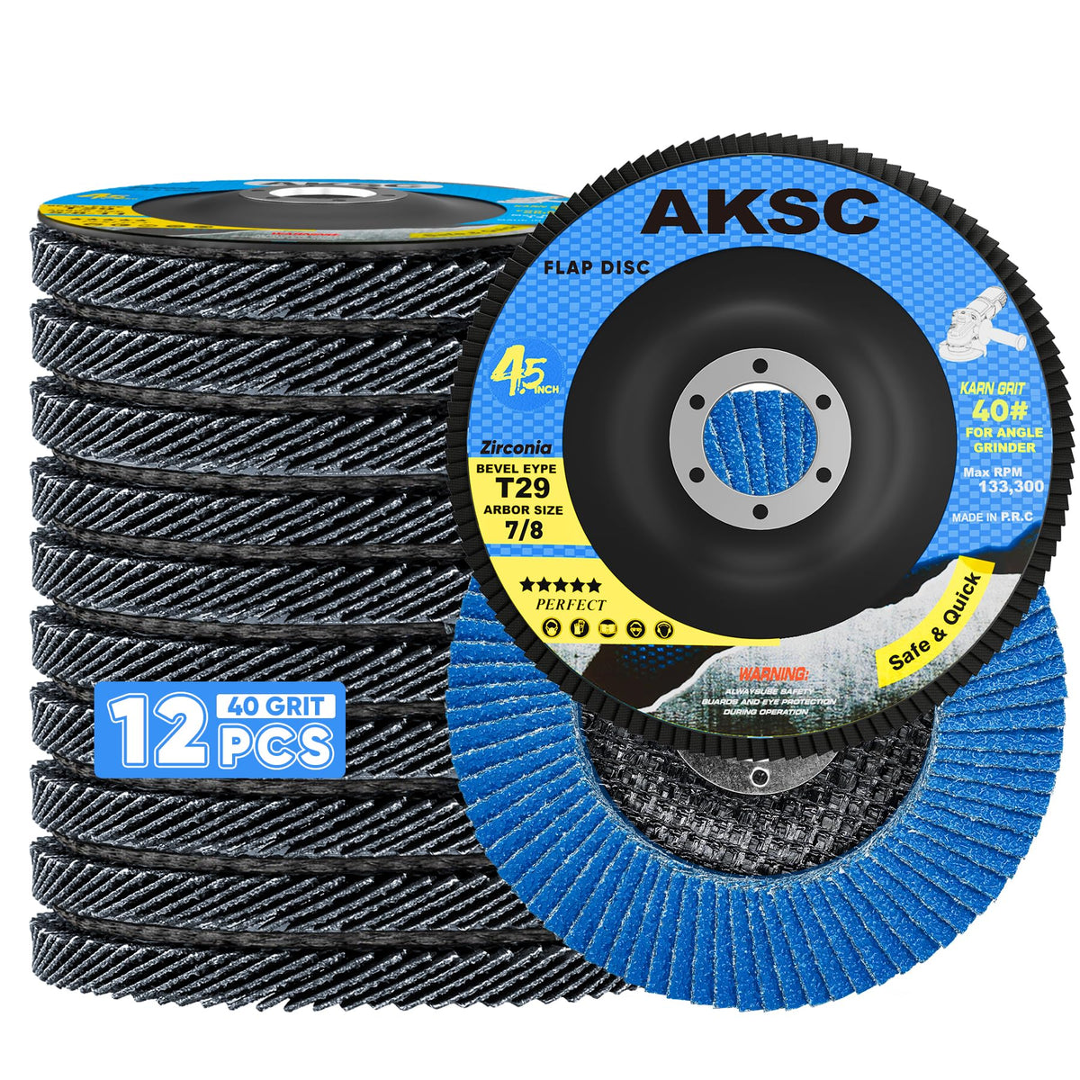 Flap Discs 4 1/2 für Winkelschleifer, 40 Körnung Schleifdisc Type 29, 12er Pack