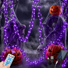 LinkMejor Solar Halloween Decorations Purple Plastic Chain Lights, 10.4 FT