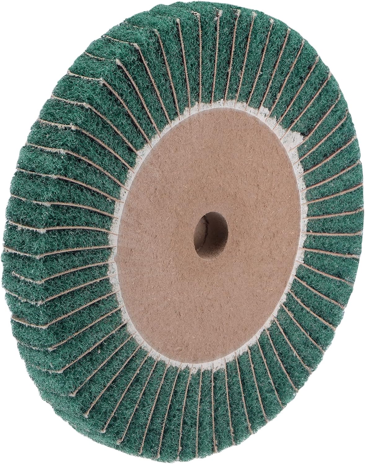 200mm x 25mm 240 Grit Non-Woven Polishing Burnishing Wheel Abrasive Cloth Nylon Wire Drawing Flap Wheel for Stainless Steel Metal Green