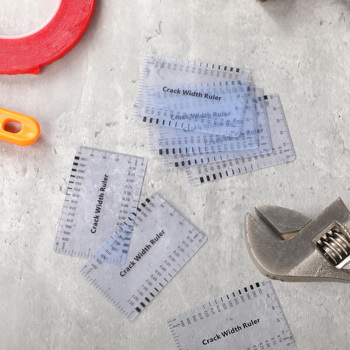 LinkMejor 6 Pcs Ruler pentru Lățimea Crăungerii de Beton Instrument de Măsurare