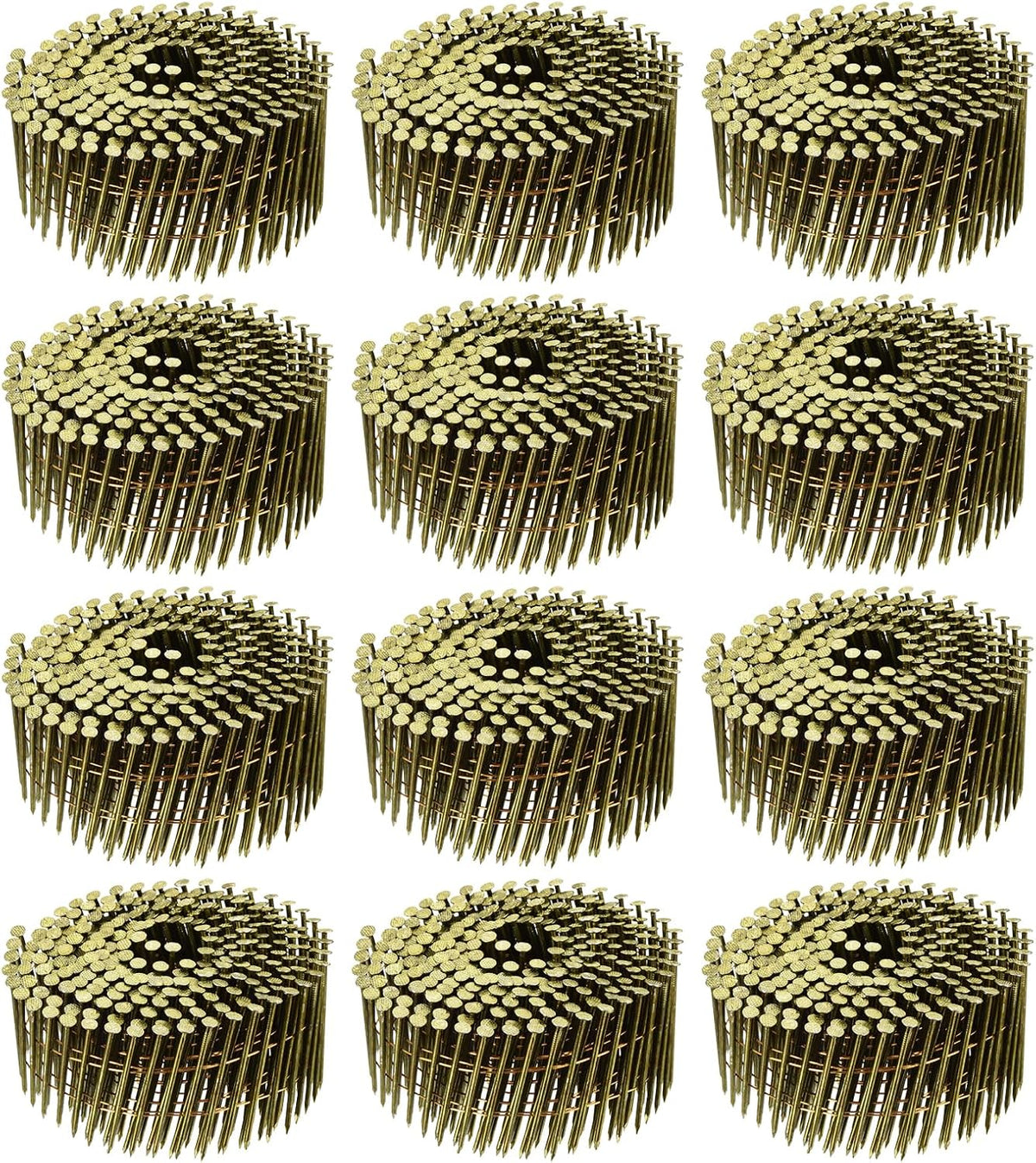 3600 Count Siding Nails 2-1/4" x 0.091" 15-Degree Ring Shank Full Round Head Collated Wire Coil for Lath and Sheathing Materials