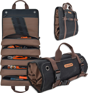 LinkMejor zware duty geïntarschte canvas gereedschapsrol, 15-tas 15L gereedschapsrol