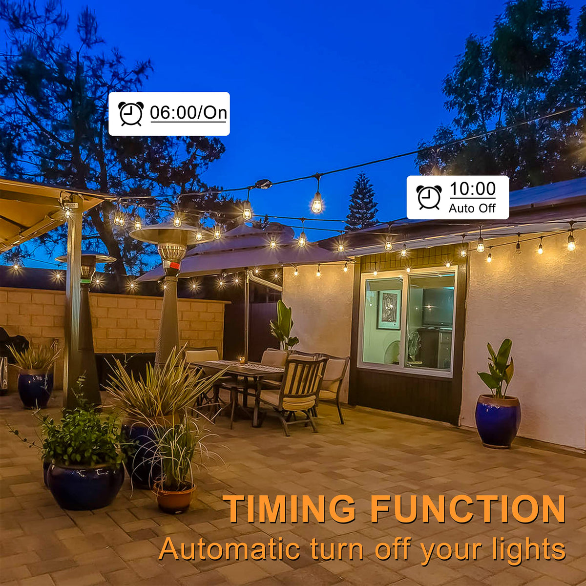 LinkMejor Outdoor Dimmer per luci a corda, 600W, sensore, telecomando e timer