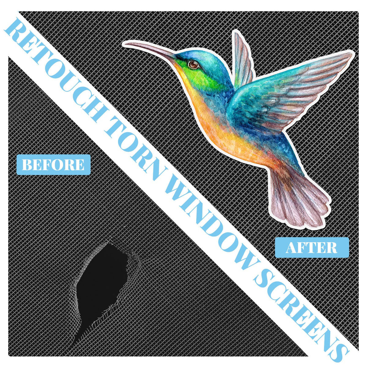 LinkMejor 16 Pcs Screen Door Magnets Double Sided Decals,Hummingbird