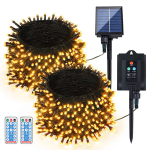 LinkMejor 4. Juli Solar Outdoor-Lichtketten, Rot, Weiß, Blau