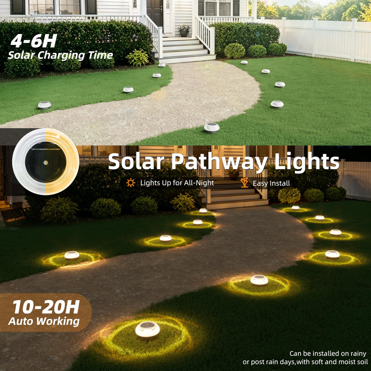 LinkMejor Luci da Sentiero Solari Mini Outdoor, 12 Pack Luci a Terra Solari Piane