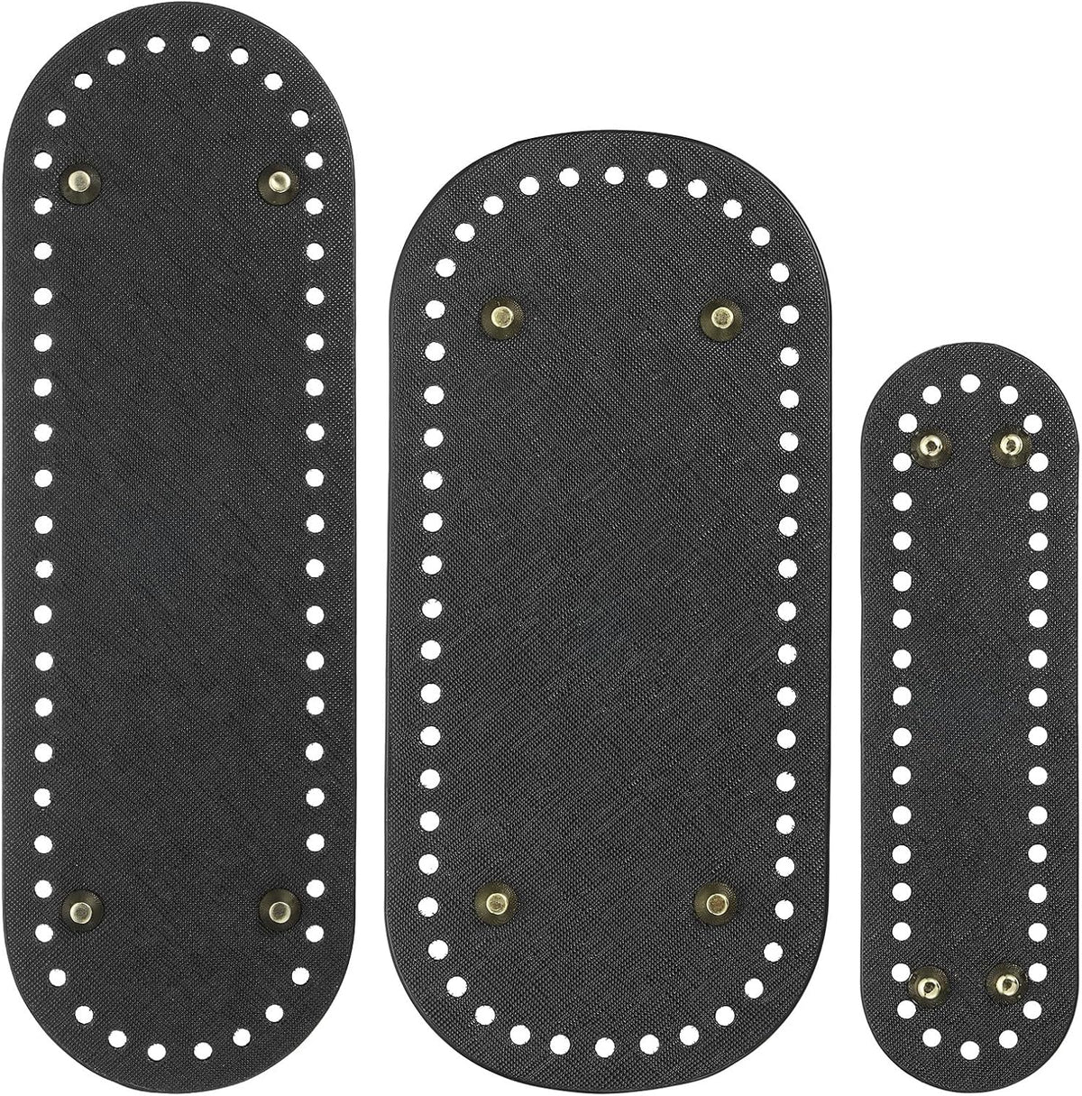 Leather Bag Bottom Shaper, 3 Sizes DIY PU Purse Shaper Bag Bottom with Hole for Purse DIY Bag Making Accessories, Black