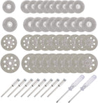 50 Pcs Diamond Cutting Wheel Set, 16mm 18mm 22mm 25mm Cut Off Wheel with 8 Pcs 3mm Mandrel and 2 Pcs Screwdriver